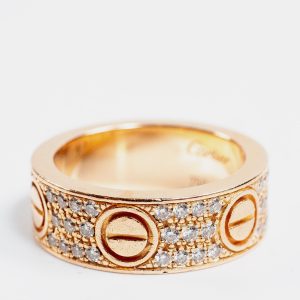 Cartier Love Rose Gold Diamond Paved Ring EU 50, Rings - Luxury Closet catalog