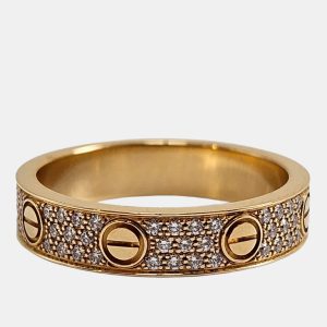 Cartier Love Paved Diamond and 18K Yellow Gold Band Ring EU 50, Rings - Luxury Closet catalog