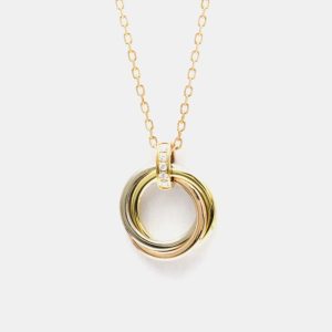 Cartier Trinity 18K Yellow, Rose, White Gold Diamond Necklace, Necklaces - Luxury Closet catalog