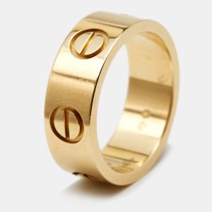 Cartier Love 18k Yellow Gold Band Ring Size 44, Rings - Luxury Closet catalog