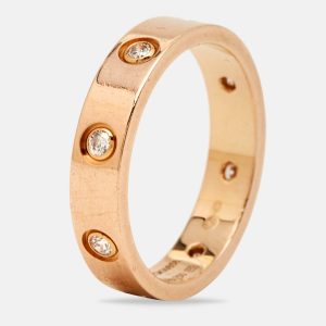 Cartier Love 8 Diamond 18k Rose Gold Wedding Band Ring 52, Rings - Luxury Closet catalog