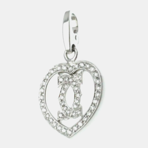 Cartier 18K White Gold and Diamond Double C Heart Charm, Necklaces - Luxury Closet catalog