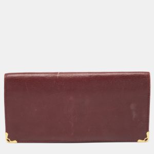 Cartier Burgundy Leather Must de Cartier Long Bifold Wallet, Wallets & Money Clips - Luxury Closet catalog