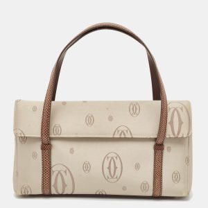 Cartier Brown/Grey Satin and Lizard Happy Birthday Cabochon Flap Bag, Satchels - Luxury Closet catalog