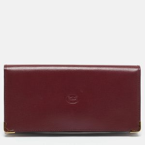 Cartier Burgundy Leather Must de Cartier Bifold Long Wallet, Wallets & Money Clips - Luxury Closet catalog