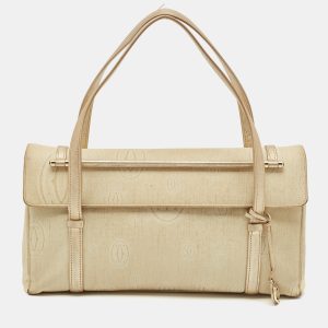 Cartier Gold Fabric and Leather Happy Birthday Cabochon Flap Bag, Shoulder Bags - Luxury Closet catalog