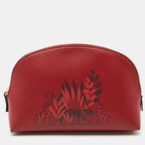 Cartier Red Panthere Logo Leather Zip Cosmetic Pouch, Clutches & Special Occasion Bags - Luxury Closet catalog