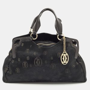 Cartier Black Calf Hair and Snakeskin Leather Large Marcello de Cartier Bag, Satchels - Luxury Closet catalog