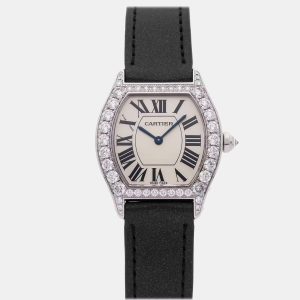 Cartier Silver 18k White Gold Tortue WA507231 Manual Winding Women's Wristwatch 28 mm, Watches - Luxury Closet catalog