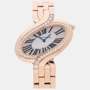 Cartier Silver 18k Rose Gold Delices WG800006 Quartz Women's Wristwatch 38 mm, Watches - Luxury Closet catalog