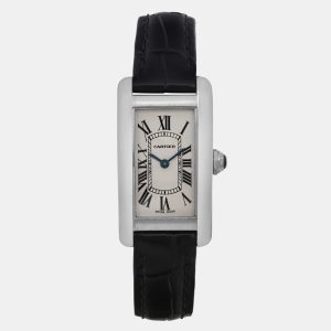 Cartier White 18K White Gold Tank Americaine W2601956 Quartz Women's Wristwatch 28mm, Watches - Luxury Closet catalog