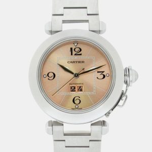 Cartier Pink Stainless Steel Pasha C W31058M7 Automatic Women's Wristwatch 35.5 mm, Watches - Luxury Closet catalog