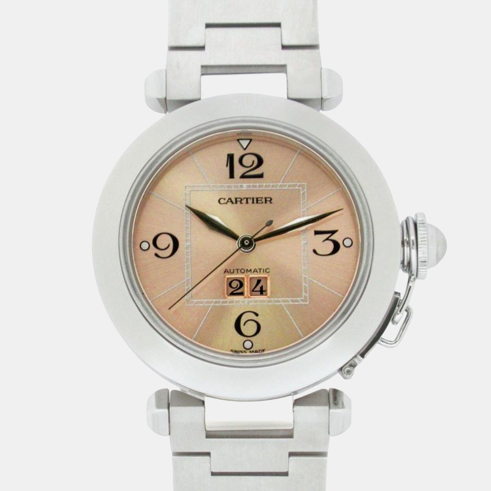 Cartier Pink Stainless Steel Pasha C W31058M7 Automatic Women's Wristwatch 35.5 mm, Watches - Luxury Closet catalog