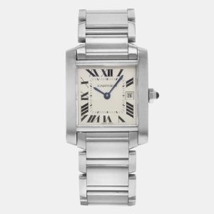 Cartier Silver Stainless Steel Tank Francaise W51011Q3 Quartz Women's Wristwatch 25 mm, Watches - Luxury Closet catalog