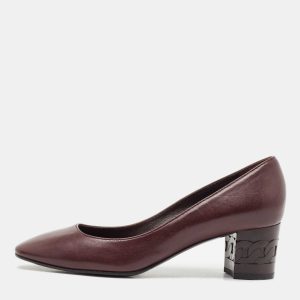 Casadei Purple Leather Embossed Chain Heel Pumps Size 37, Pumps - Luxury Closet catalog