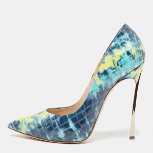 Casadei Tricolor Textured Patent Leather Blade Pumps Size 37, Pumps - Luxury Closet catalog