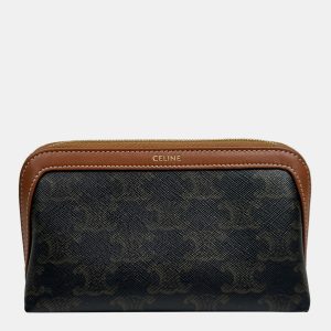 Celine Triomphe Canvas and Calfskin Small Cosmetic Pouch, Luggage Accessories - Luxury Closet catalog