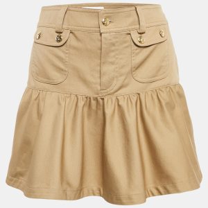 Celine Brown Cotton Flared Mini Skirt S, Skirts - Luxury Closet catalog