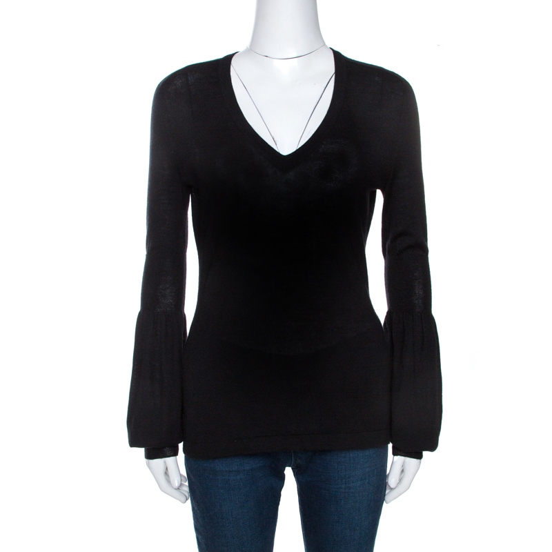 Celine Black Cashmere Knit Long Sleeve Top M, Shirts & Tops - Luxury Closet catalog