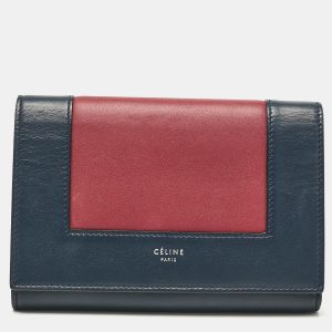 Celine Navy Blue/Burgundy Leather Frame Trifold Wallet, Wallets & Money Clips - Luxury Closet catalog