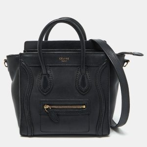 Celine Black Leather Nano Luggage Tote, Tote Handbags - Luxury Closet catalog