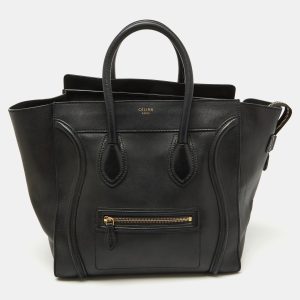 Celine Black Leather Mini Luggage Tote, Tote Handbags - Luxury Closet catalog