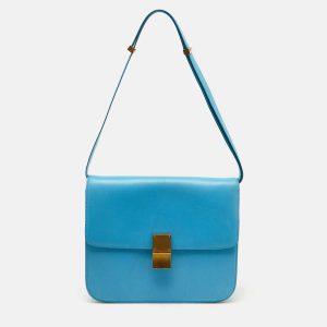 Celine Blue Leather Large Classic Box Shoulder Bag, Shoulder Bags - Luxury Closet catalog