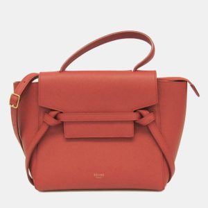 Celine Red Brown Leather Belt Bag Nano Handbag, Satchels - Luxury Closet catalog
