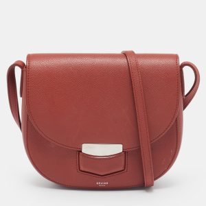 Celine Brick Brown Leather Small Trotteur Crossbody Bag, Handbags - Luxury Closet catalog