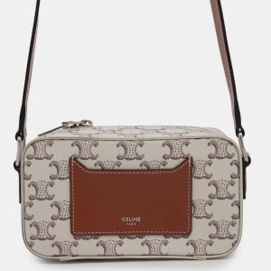 Celine Tan/Ecru PVC Coated Canvas Triomphe Shoulder Bag, Shoulder Bags - Luxury Closet catalog