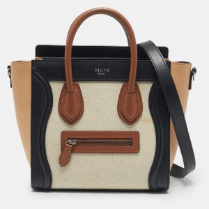 Celine Multicolor Leather and Fabric Nano Luggage Tote, Tote Handbags - Luxury Closet catalog