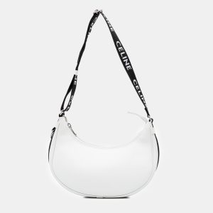 Celine White Medium Smooth Calfskin Ava Shoulder Bag with Celine Strap, Shoulder Bags - Luxury Closet catalog