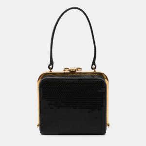 Celine Black Leather Sequin Triomphe Minaudiere, Clutches & Special Occasion Bags - Luxury Closet catalog
