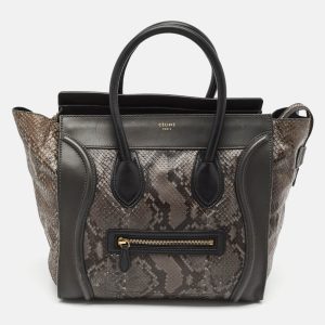 Celine Tricolor Python and Leather Mini Luggage Tote, Tote Handbags - Luxury Closet catalog
