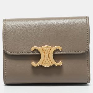 Celine Taupe Leather Triomphe Card Case, Wallets & Money Clips - Luxury Closet catalog