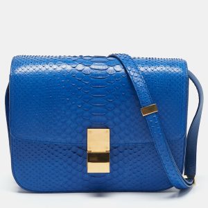 Celine Blue Python Medium Classic Box Shoulder Bag, Shoulder Bags - Luxury Closet catalog
