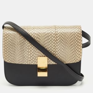 Celine Black/Off White Python and Leather Medium Classic Box Shoulder Bag, Shoulder Bags - Luxury Closet catalog
