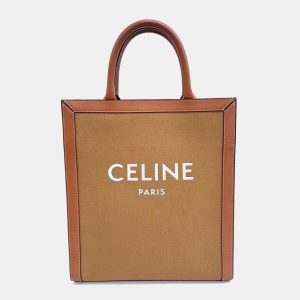 Celine Brown Canvas Cabas Vertical Small bag, Tote Handbags - Luxury Closet catalog