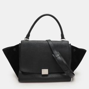 Celine Black Leather and Suede Medium Trapeze Top Handle Bag, Satchels - Luxury Closet catalog