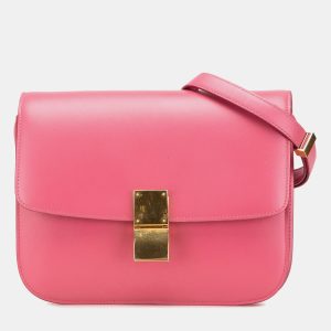 Celine Pink Medium Calfskin Classic Box, Shoulder Bags - Luxury Closet catalog