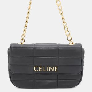 Celine Black Leather Mono Chrome Chain Shoulder Bag, Shoulder Bags - Luxury Closet catalog