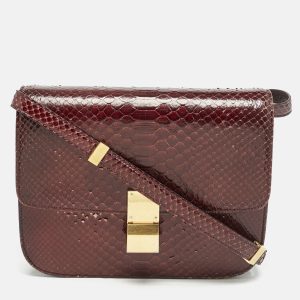 Celine Burgundy Python Medium Classic Box Shoulder Bag, Shoulder Bags - Luxury Closet catalog