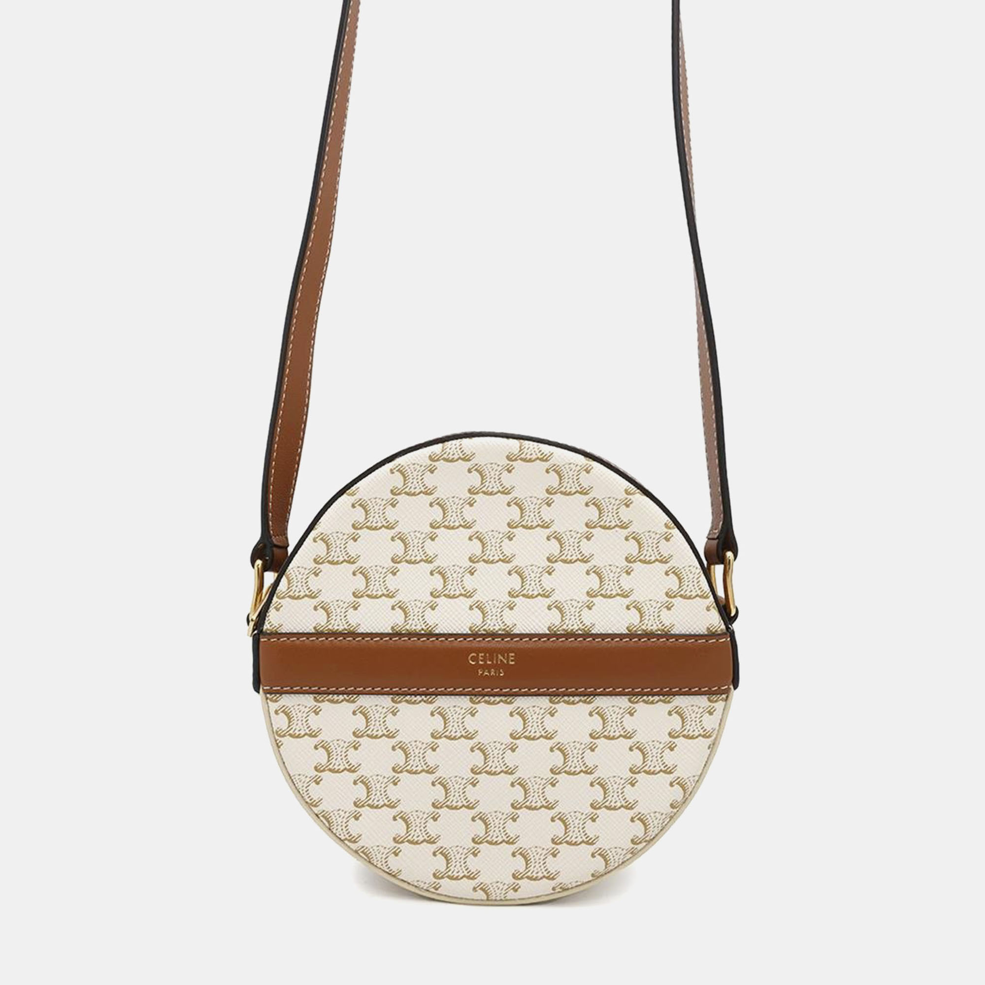 Celine White PVC Leather Triomphe Shoulder Bag, Shoulder Bags - Luxury Closet catalog