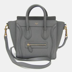 Celine Luggage Nano Gray Leather Top Handle Bag, Satchels - Luxury Closet catalog