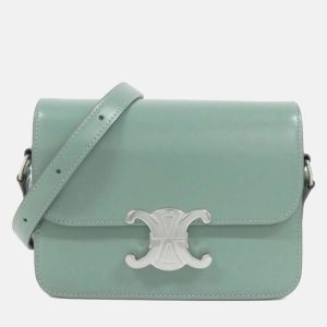 Celine Teen Triomphe Green Leather Handbag, Handbags - Luxury Closet catalog