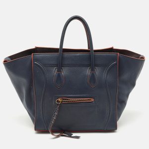 Celine Navy Blue Leather Medium Phantom Luggage Bag, Tote Handbags - Luxury Closet catalog