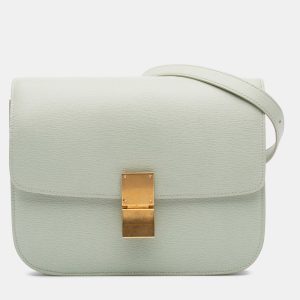 Celine Green Medium Calfskin Classic Box, Shoulder Bags - Luxury Closet catalog