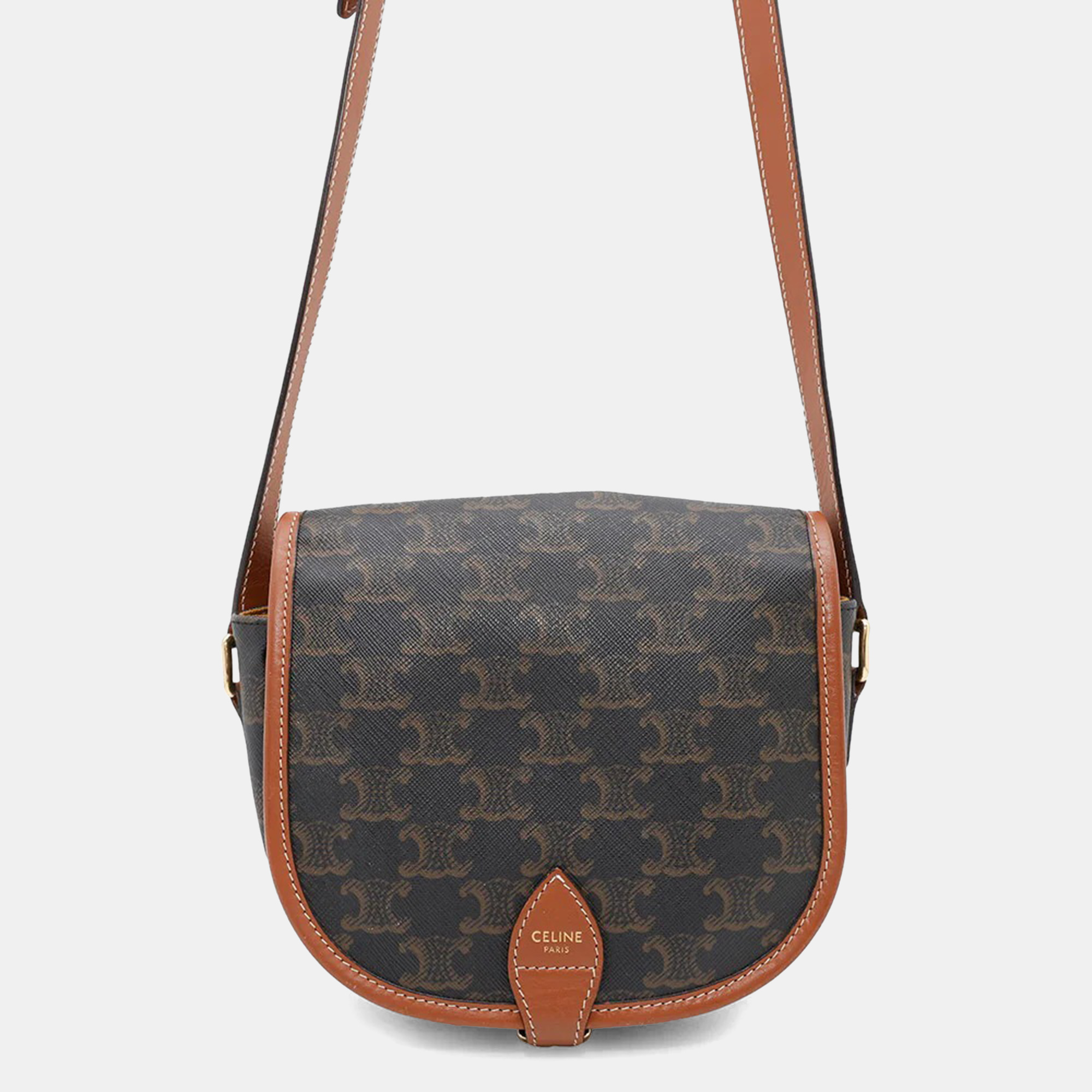 Celine Triomphe Falco Medium Tan PVC and Leather Shoulder Bag, Handbags - Luxury Closet catalog