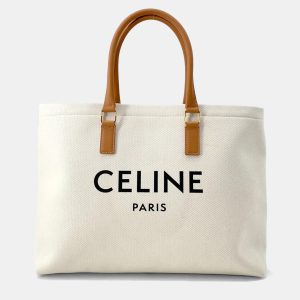 Celine Horizontal Cabas White/Brown Canvas Leather Tote Bag, Tote Handbags - Luxury Closet catalog