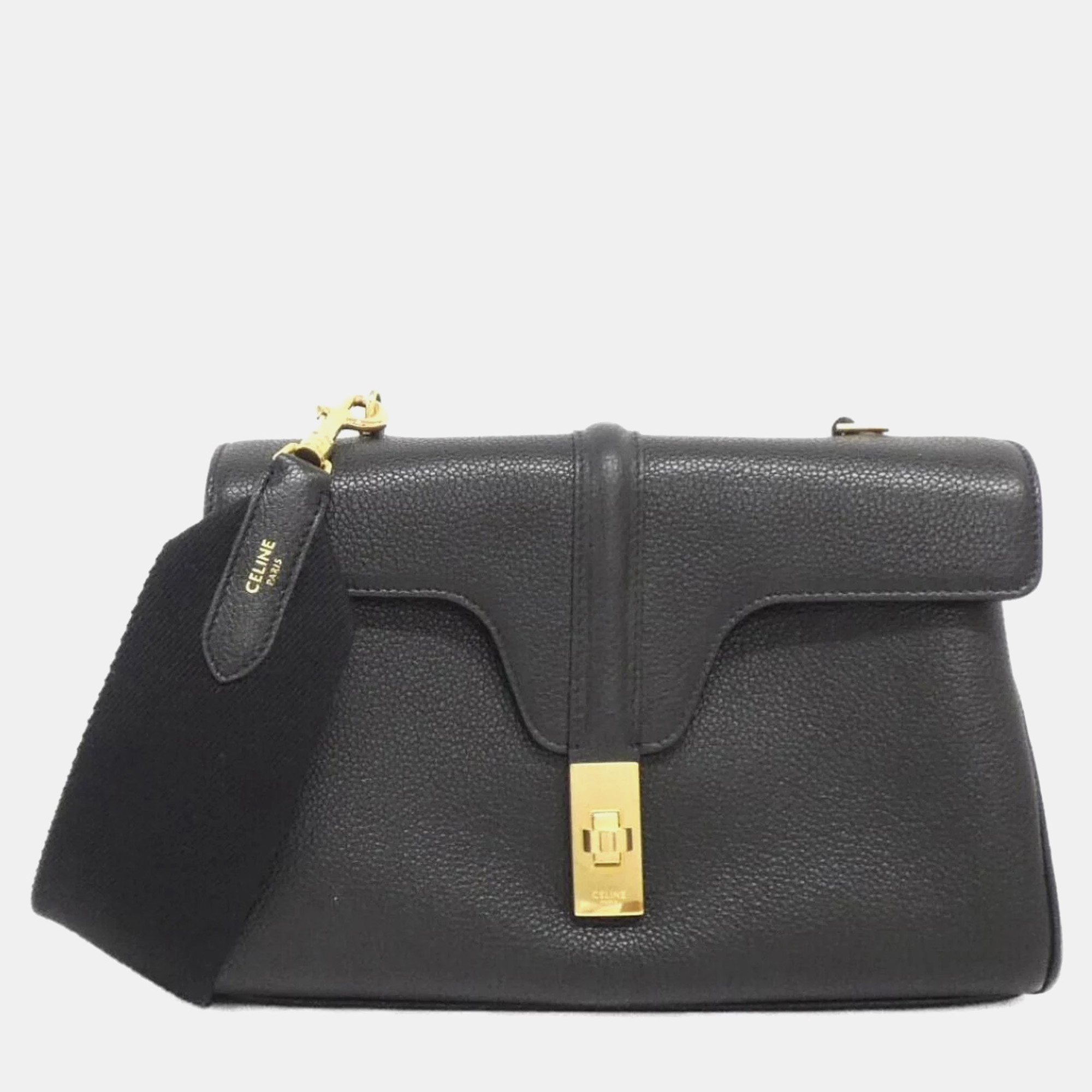 Celine Soft 16 Teen Black Leather Shoulder Bag, Handbags - Luxury Closet catalog